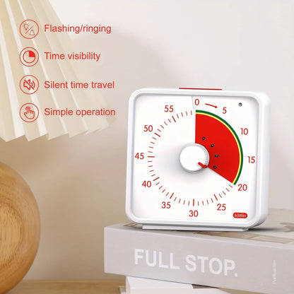 60-Minute Visual Timer for Kids, Countdown Timer for Classroom & Kitchen, Desk Timer for Study, Time Management Tool