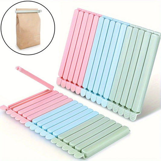 15pcs Food Bag Sealing Clips Set, Plastic Chip Bag Clips for Snack and Kitchen Storage Organization Accessories