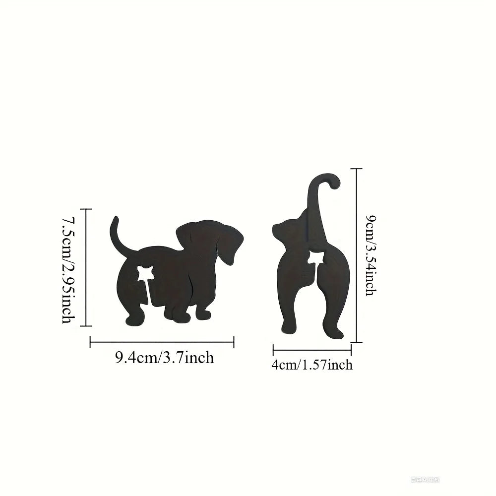 4pcs Funny Pet Butt Clips - Cute Dog & Cat Bag Sealers, Reusable Food Bag Clips for Kitchen, Lunchbox, Party, Durable Plastic