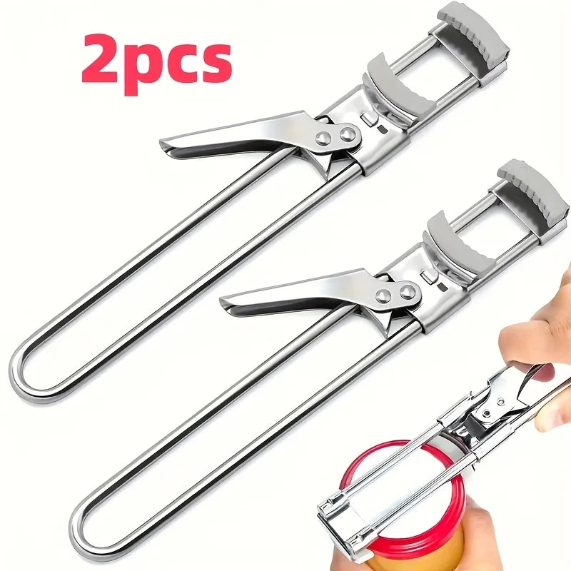 Stainless Steel Adjustable Can Opener with Non Slip Grip Multi Function Bottle And Can Opener, Essential Kitchen Tool