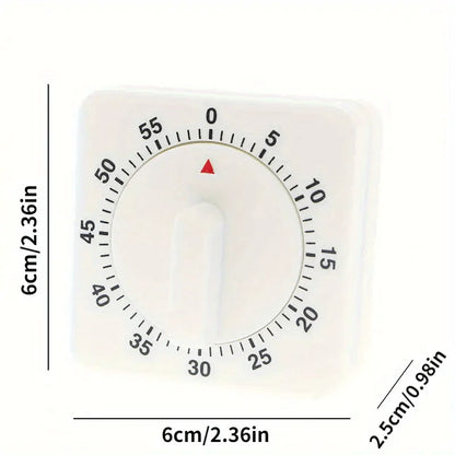 Mechanical Kitchen Timer, No Battery, Retro Countdown with Red Hands, Durable ABS, Compact for Cooking, Boiling, Kitchen