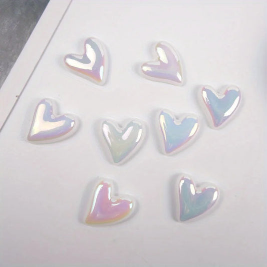8pcs Colorful Heart-Shaped Fridge Magnets, Ideal for Kitchen, Living Room, Holiday Decor , Perfect Gift, Durable Plastic.