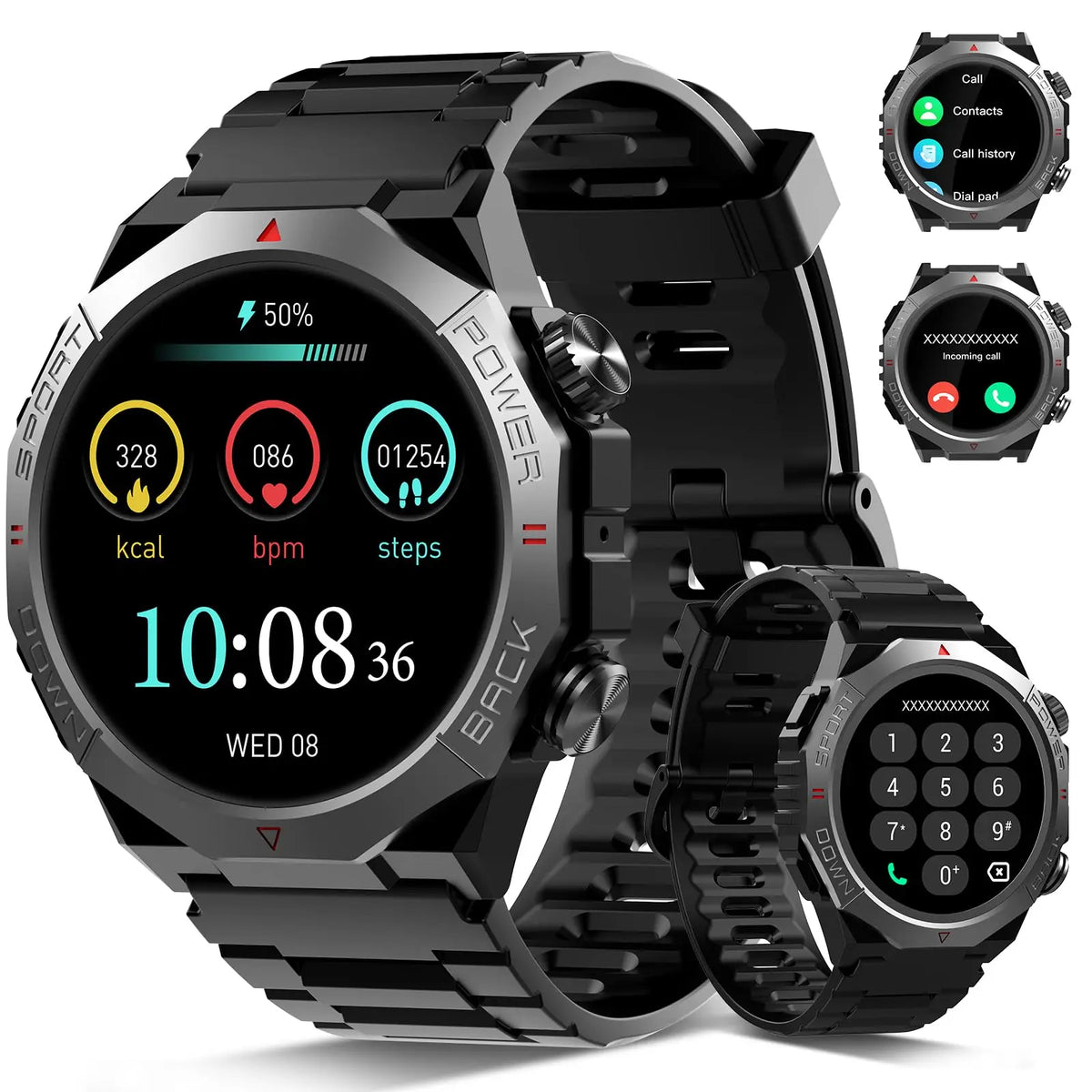 Smart Watch HD Touchscreen for Android and iOS, IP68 Waterproof Multi-function.