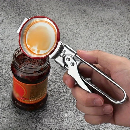 Stainless Steel Adjustable Can Opener with Non Slip Grip Multi Function Bottle And Can Opener, Essential Kitchen Tool