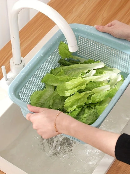 One piece, thickened kitchen hollow drainage basket, household hollow drainage basket, multi-purpose storage basket