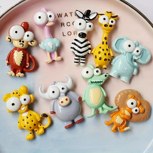 6pcs Set Colorful Animal Refrigerator Magnets- Ostrich& Lion Designs, Perfect for Kitchen& Dining Decor