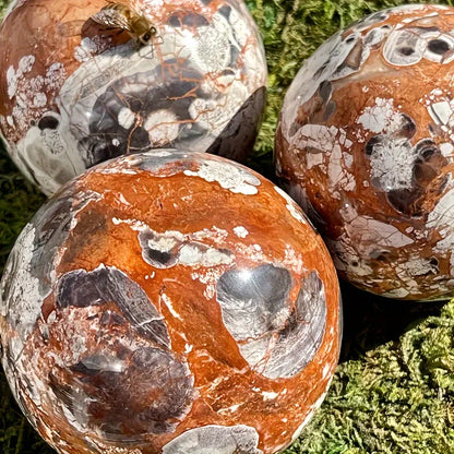 1pc Nature Money Lace Agate Sphere, Polished Stone, Home Decor, Perfect Holiday Gift, family theme, Divination Ball