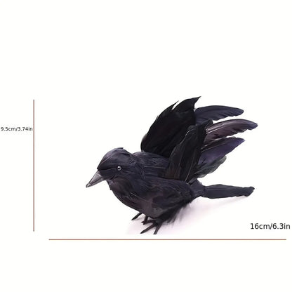 Simulation animal black feathered crow, Halloween ghost decoration props, three forms to choose from