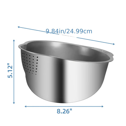 Stainless steel rice washing bowl, multi-function filter and kitchen filter for washing rice, vegetables and fruits