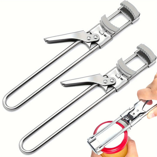 Adjustable Multi-Function Stainless Steel Can Opener, Non-Slip Portable Design for Bottle Caps and Jars