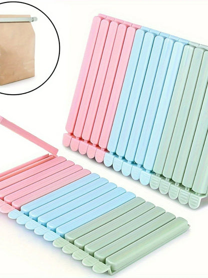 15pcs Food Bag Sealing Clips Set, Plastic Chip Bag Clips for Snack and Kitchen Storage Organization Accessories