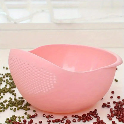 Set of 2 multifunctional kitchen washing baskets, food-safe plastic with drain holes, ideal for washing rice, veggies, fruits