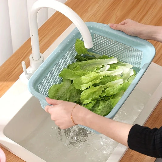 One piece, thickened kitchen hollow drainage basket, household hollow drainage basket, multi-purpose storage basket