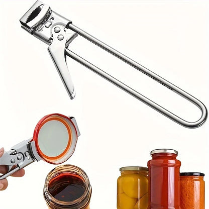 Stainless Steel Adjustable Can Opener with Non Slip Grip Multi Function Bottle And Can Opener, Essential Kitchen Tool