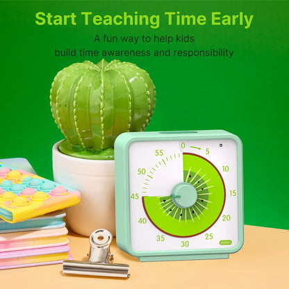 60-Minute Visual Timer for Kids, Countdown Timer for Classroom & Kitchen, Desk Timer for Study, Time Management Tool