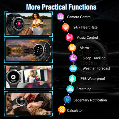 Smart Watch HD Touchscreen for Android and iOS, IP68 Waterproof Multi-function.