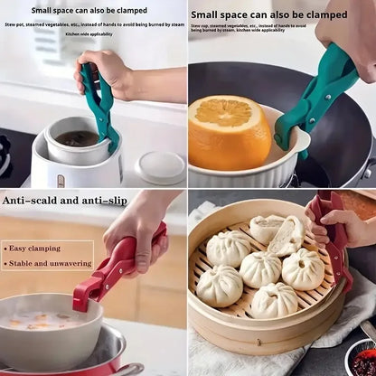 Silicone Multi-Functional Heat-Resistant Clip - Holds Plates/Bowls, Lifts Trays, Non-Slip, Home Kitchen Must-Have
