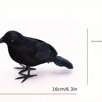 Simulation animal black feathered crow, Halloween ghost decoration props, three forms to choose from