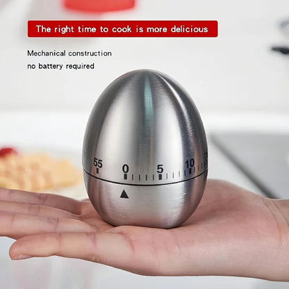 Mechanical Kitchen Timer, No Battery, Retro Countdown with Red Hands, Durable ABS, Compact for Cooking, Boiling, Kitchen