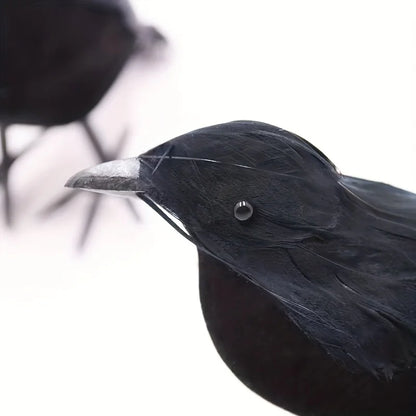 Simulation animal black feathered crow, Halloween ghost decoration props, three forms to choose from