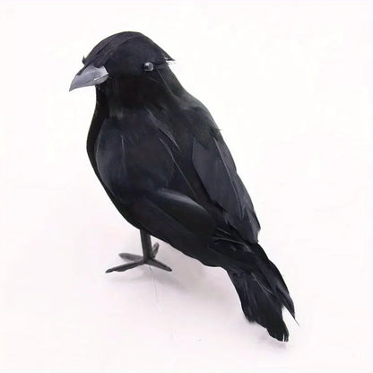 Simulation animal black feathered crow, Halloween ghost decoration props, three forms to choose from