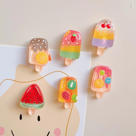 Cute Fruit Ice Cream Fridge Magnets,Cabinets, Dishwashers, Fun Kitchen & Office Decor, Bright, Durable, Father Gift.