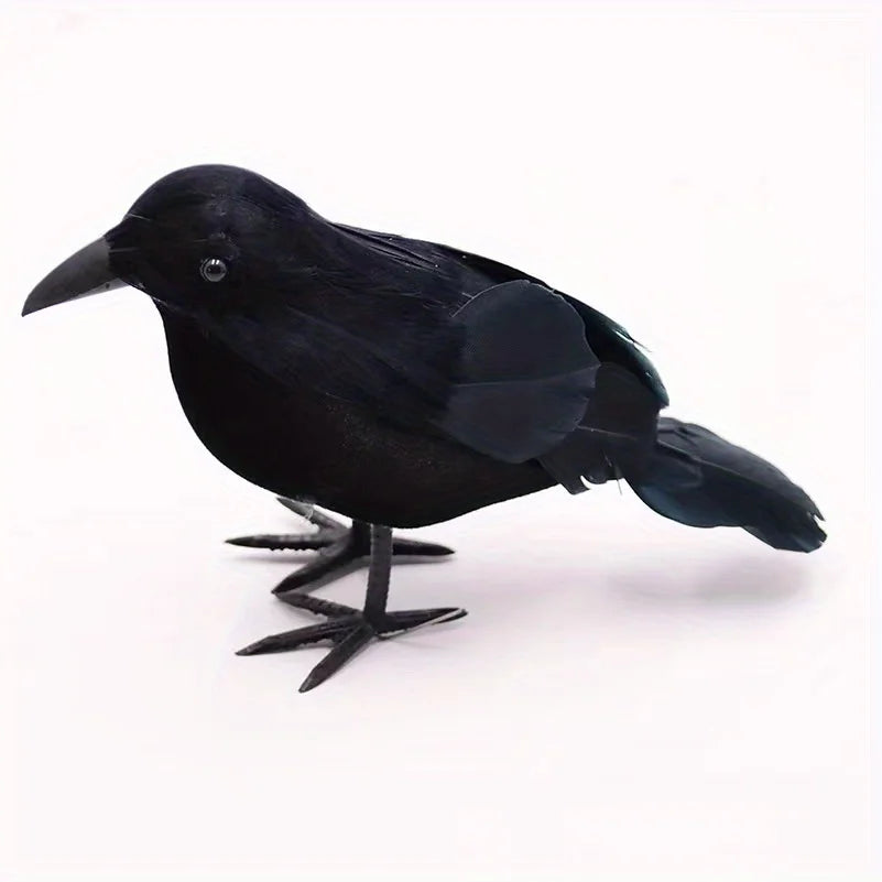 Simulation animal black feathered crow, Halloween ghost decoration props, three forms to choose from