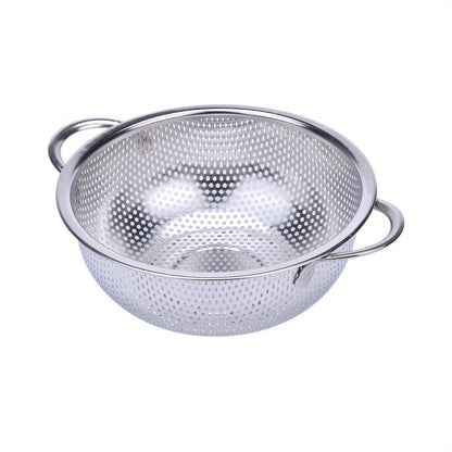 Stainless steel kitchen filter basket, durable & easy-to-clean colander for fruits, veggies, rice, & draining cutlery