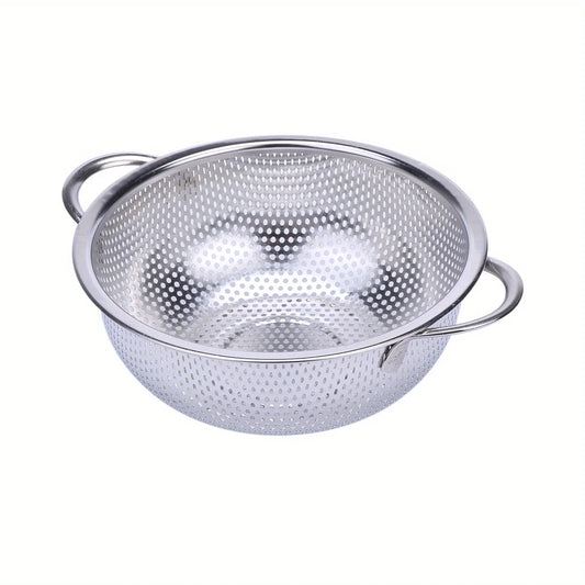 Stainless steel kitchen filter basket, durable & easy-to-clean colander for fruits, veggies, rice, & draining cutlery