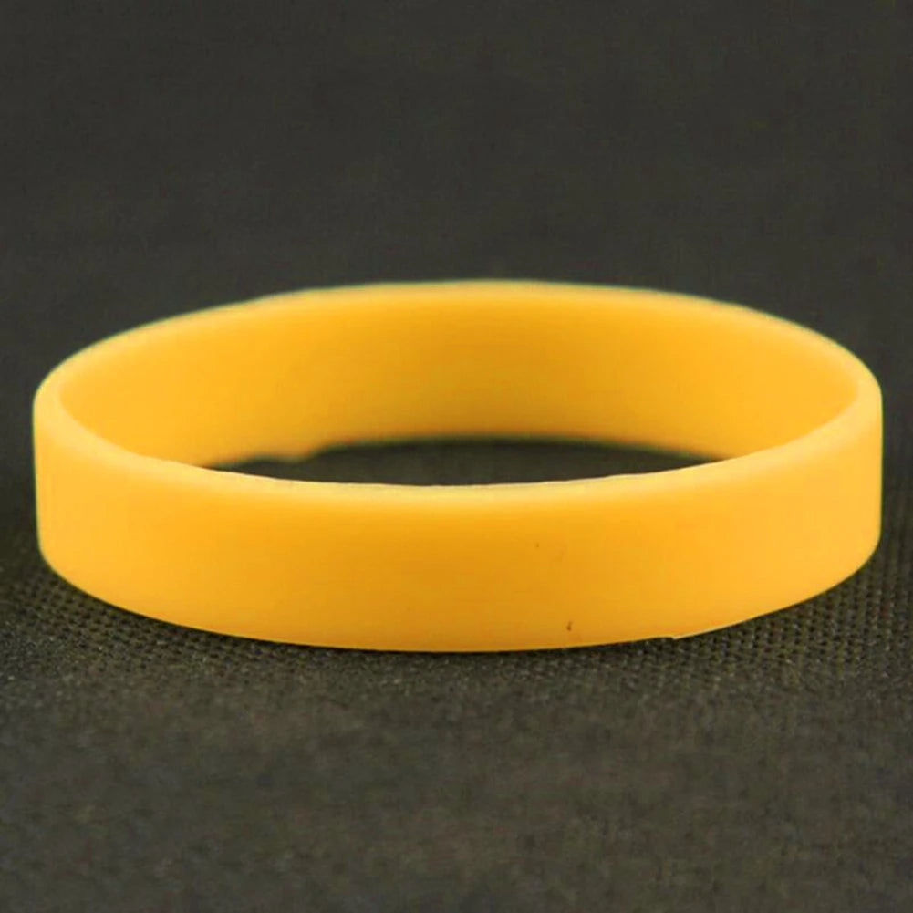 Casual Sports Silicone Rubber Elasticity Wristband Cuff Bracelet Wrist Band