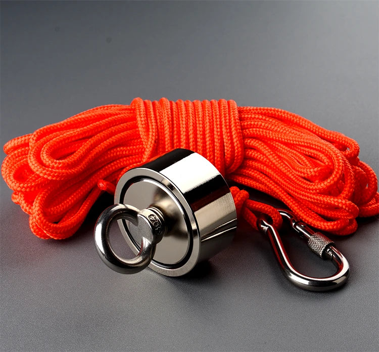 Double Sided 300-500KG Magnet Fishing Kit Neodymium Magnets Rope Claw Gloves Glue Plastic Shovel Bag Magnetic Recovery Salvage