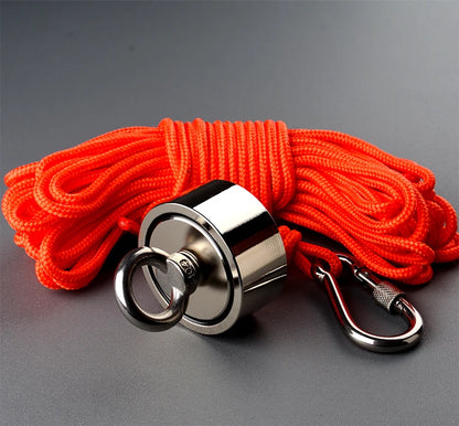 Double Sided 300-500KG Magnet Fishing Kit Neodymium Magnets Rope Claw Gloves Glue Plastic Shovel Bag Magnetic Recovery Salvage