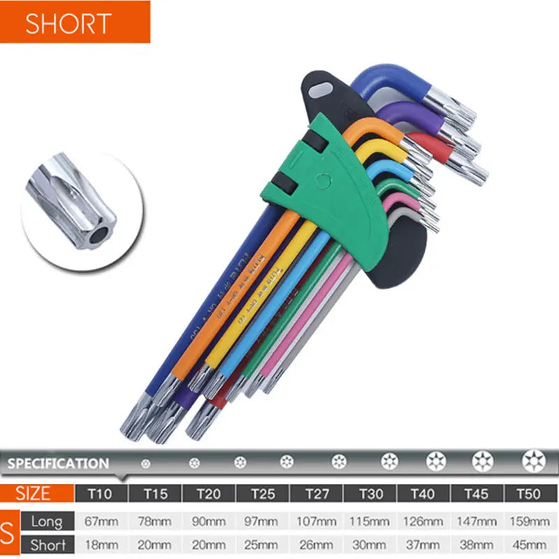 Hex Key Set Allen Wrench Long Arm 1.5-10mm Hexagon Spanner