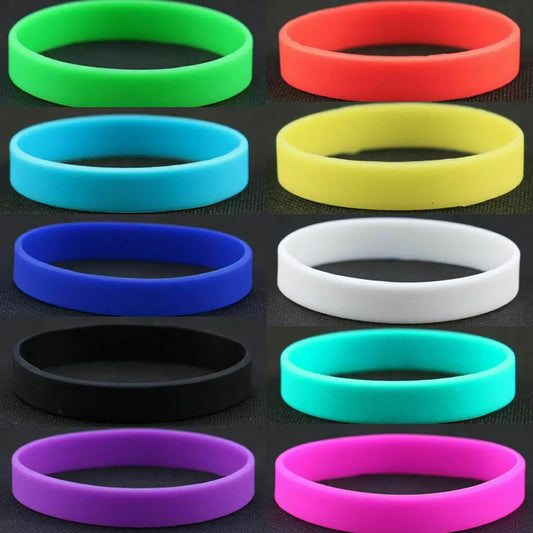 Casual Sports Silicone Rubber Elasticity Wristband Cuff Bracelet Wrist Band