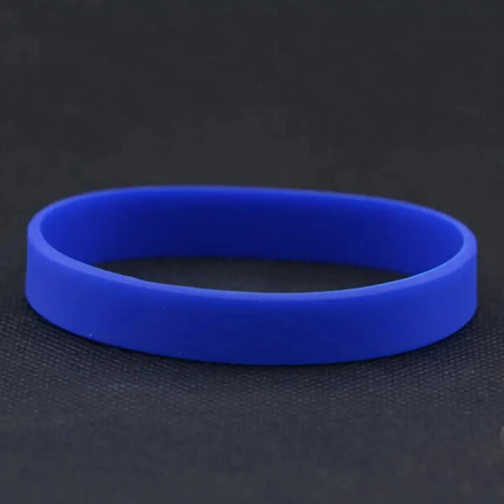 Casual Sports Silicone Rubber Elasticity Wristband Cuff Bracelet Wrist Band