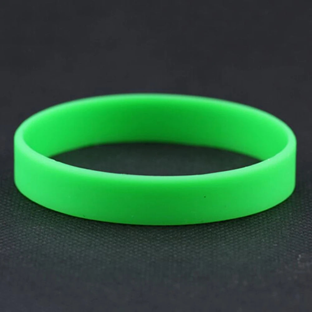 Casual Sports Silicone Rubber Elasticity Wristband Cuff Bracelet Wrist Band