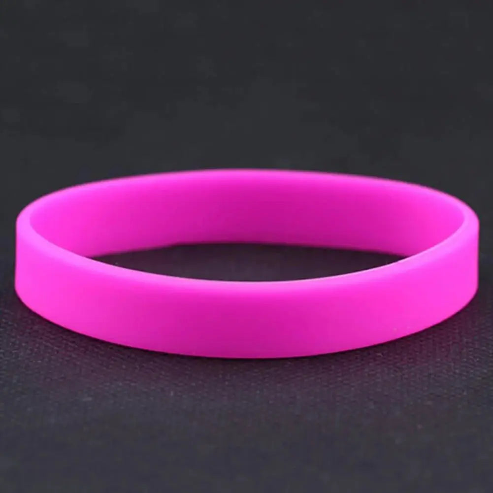Casual Sports Silicone Rubber Elasticity Wristband Cuff Bracelet Wrist Band