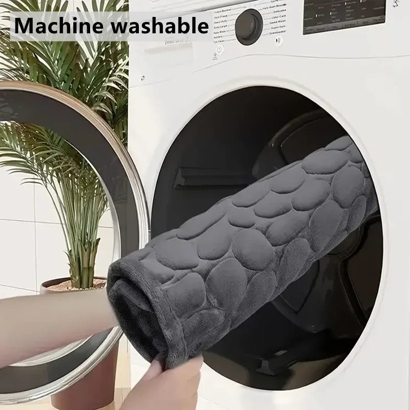 3D Non-Slip Bath Mat Embossed Absorbent Machine Washable Quick Drying