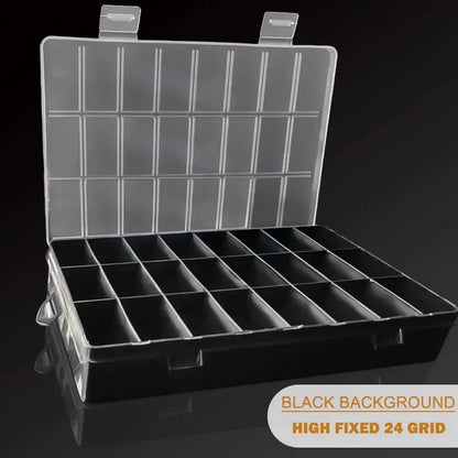 24 Grids Plastic Storage Box Jewelry Organizer Bead Craft Case Screw Container