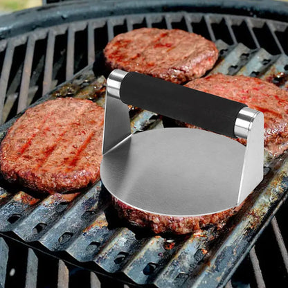 Stainless Steel Smash Burger Press Hamburger Patties Meat Masher Circular Meat Press Mold for Deli Meats Kitchen Accessories