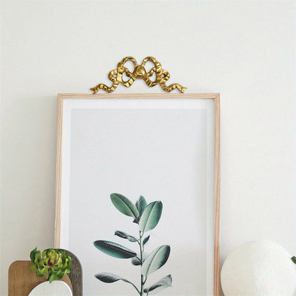 Elegant Resin Bow Wall Decorative Appliques for DIY Craft Mirror Photo Frame - Golden Bow Wall Hanging Art