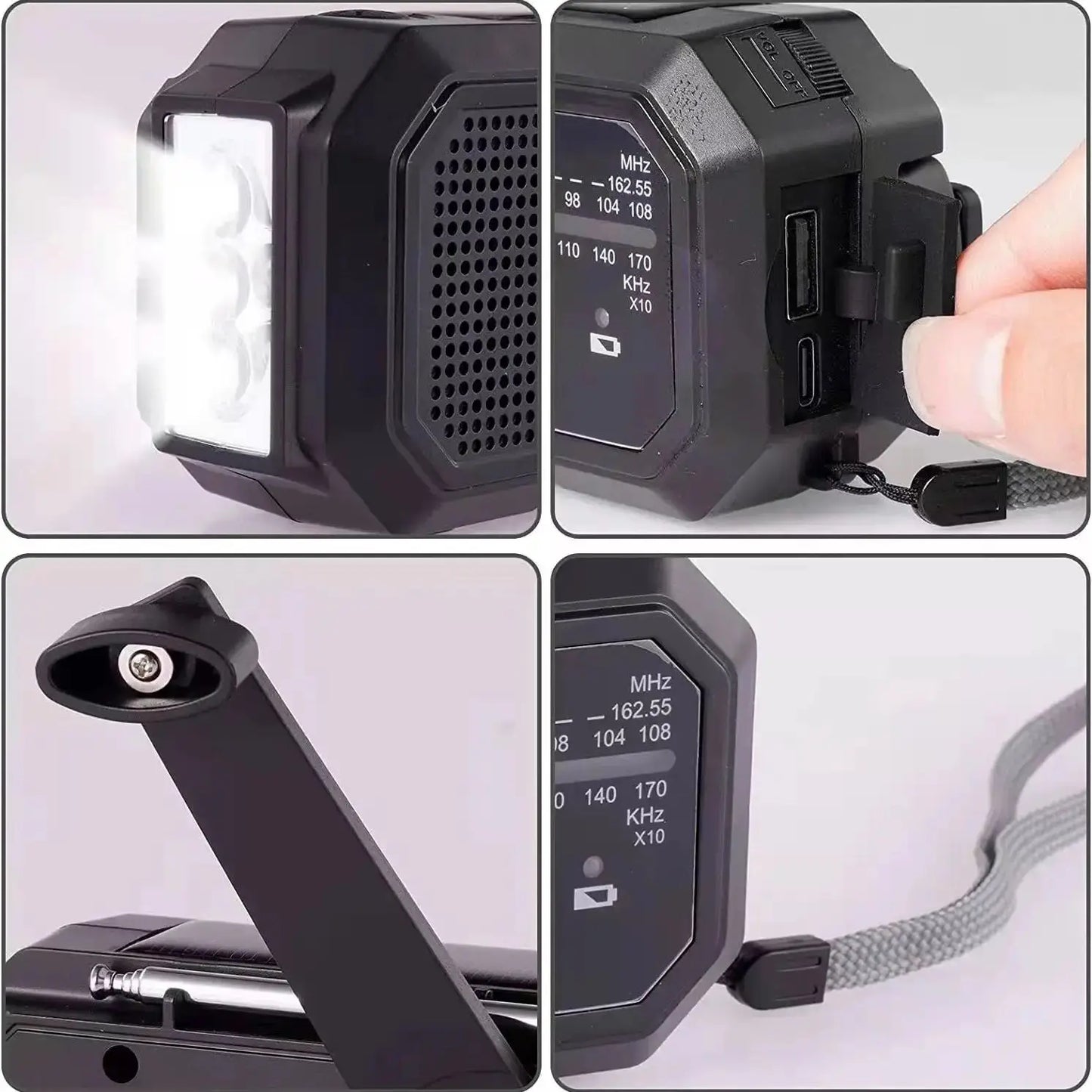 Multifunctional solar hand crank dynamo charging  AM FM Radio with torch.SOS alarm, outdoor camping  Hike emergency power bank