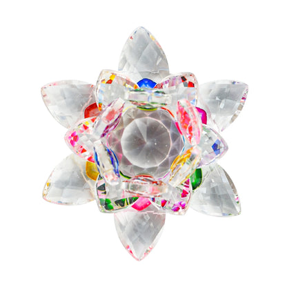 Crystal Lotus Flower Figurines Flower Crafts Glass Car Figurines for Tabletop Centerpiece Home Office