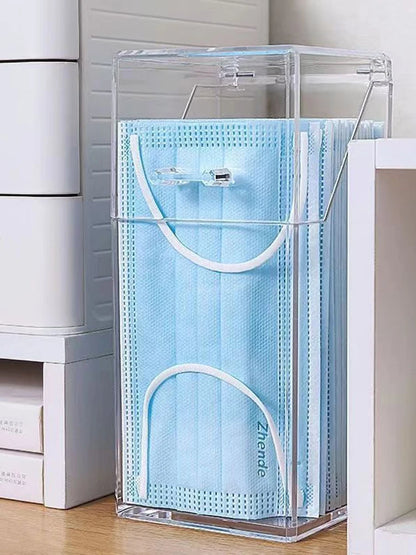 1/3PCS Transparent Mask Storage Box With Cover Dust Mouth And Nose Cover Door Desk Entrance Mask Box