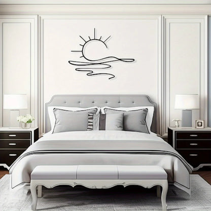 Modern Sunrise Iron Wall Art - Minimalist Metal Decor for Home & Office