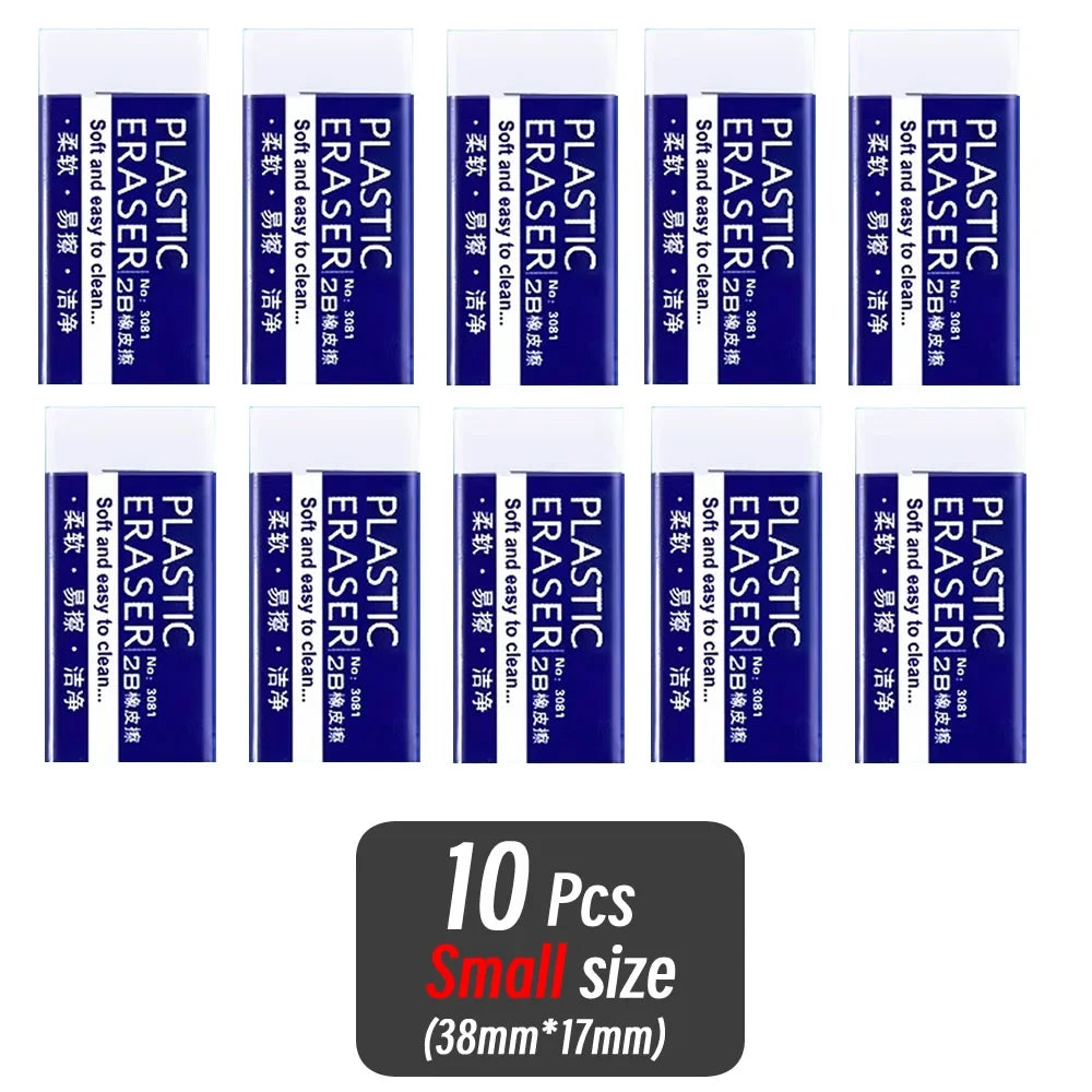 1/10/30pcs 2B Eraser Clean and Mess Free Student Exam Office Sketch Soft Eraser for Correction Supplies Pencil Rubber