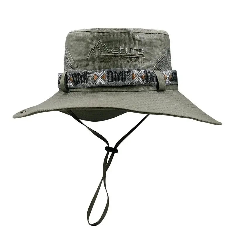 Bucket Hat Outdoor UV Protection Wide Brim Safari Hiking Sun Mesh Cap Unisex