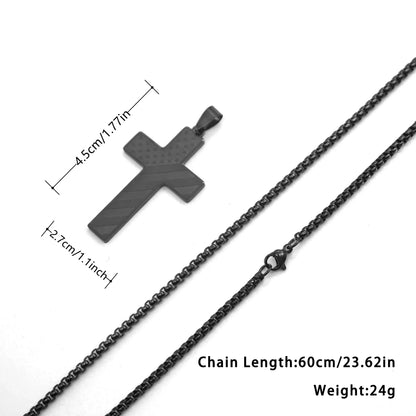 Stainless Steel Necklace USA Flag Cross Bible Verse