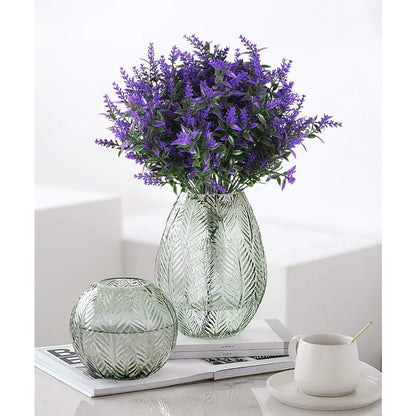 Artificial Greenery Lavender Fake Shrubs Flowers 8 Bundles UV Resistant Hanging Planter Flora Fence Indoor Outside Decor Weddin