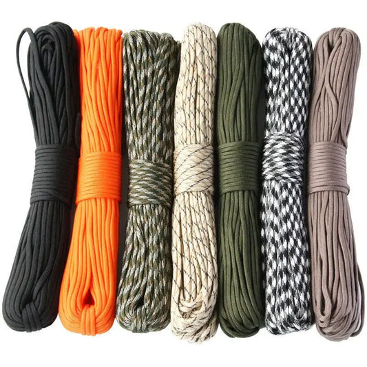 7-Cores 550 Paracord Rope 5 15 30 M Dia.4mm Cord For Outdoor Camping Tents